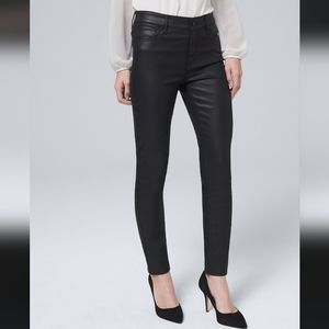 White House Black Market Skinny Coated Jeans 2L Black | NWOT